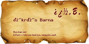 Ökrös Barna névjegykártya